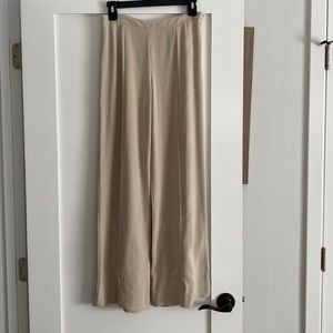 Giorgio Armani silk ivory straight leg trouser